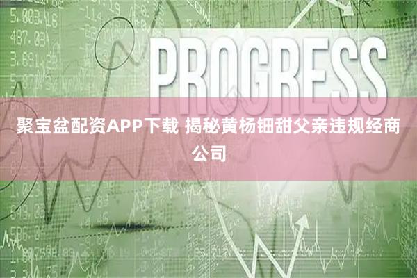 聚宝盆配资APP下载 揭秘黄杨钿甜父亲违规经商公司